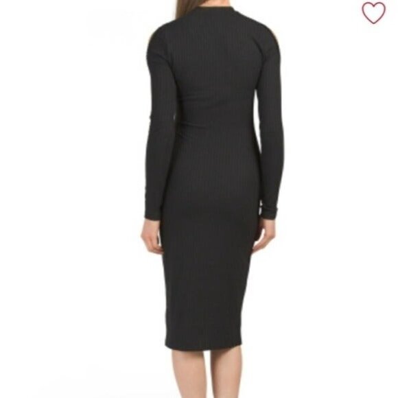 AVEC LES FILLES Anthropologie LACE UP BLACK MIDI DRESS SIZE S - Picture 9 of 11